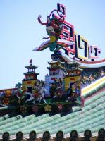 Detail van een dak van Nanputuo Temple
