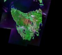 Satellietfoto van Tasmanië / Bron: Publiek domein, Wikimedia Commons (PD)