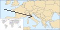 De pijlpunt wijst naar San Marino. Op dit kaartje is het maar een miniem stipje. / Bron: Rei-artur, Wikimedia Commons (CC BY-SA-3.0)