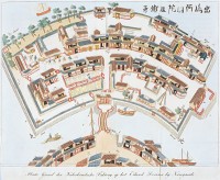 Plattegrond van de Nederlandse handelspost (faktory) op Dejima / Bron: Isaac Titsingh, Wikimedia Commons (Publiek domein)