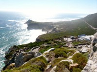 Uitzicht vanaf Cape Point op die andere Kaap