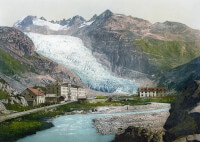 Rhônegletsjer bij Gletsch begin 1900 / Bron: WikiImages, Pixabay