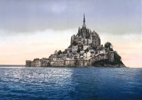 Mont-Saint-Michel rond 1900 / Bron: Library of Congress, Prints and Photographs Division, Wikimedia Commons (Publiek domein)