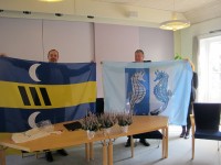 Vlag Ameland en vlag Fanø / Bron: Waddenpost