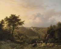 B.C. Koekkoek (1803-1862)<BR>
'Burcht Hollenfels in Luxemburg'<BR>
Olieverf op doek 87,5 x 118 cm<BR>
1847